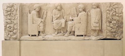 Relief depicting a school scene, from Neumagen by Gallo Roman